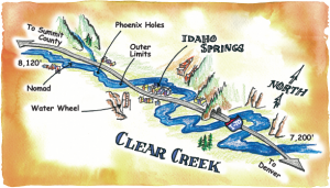 Rafting Maps Clear Creek, Idaho Springs, Colorado
